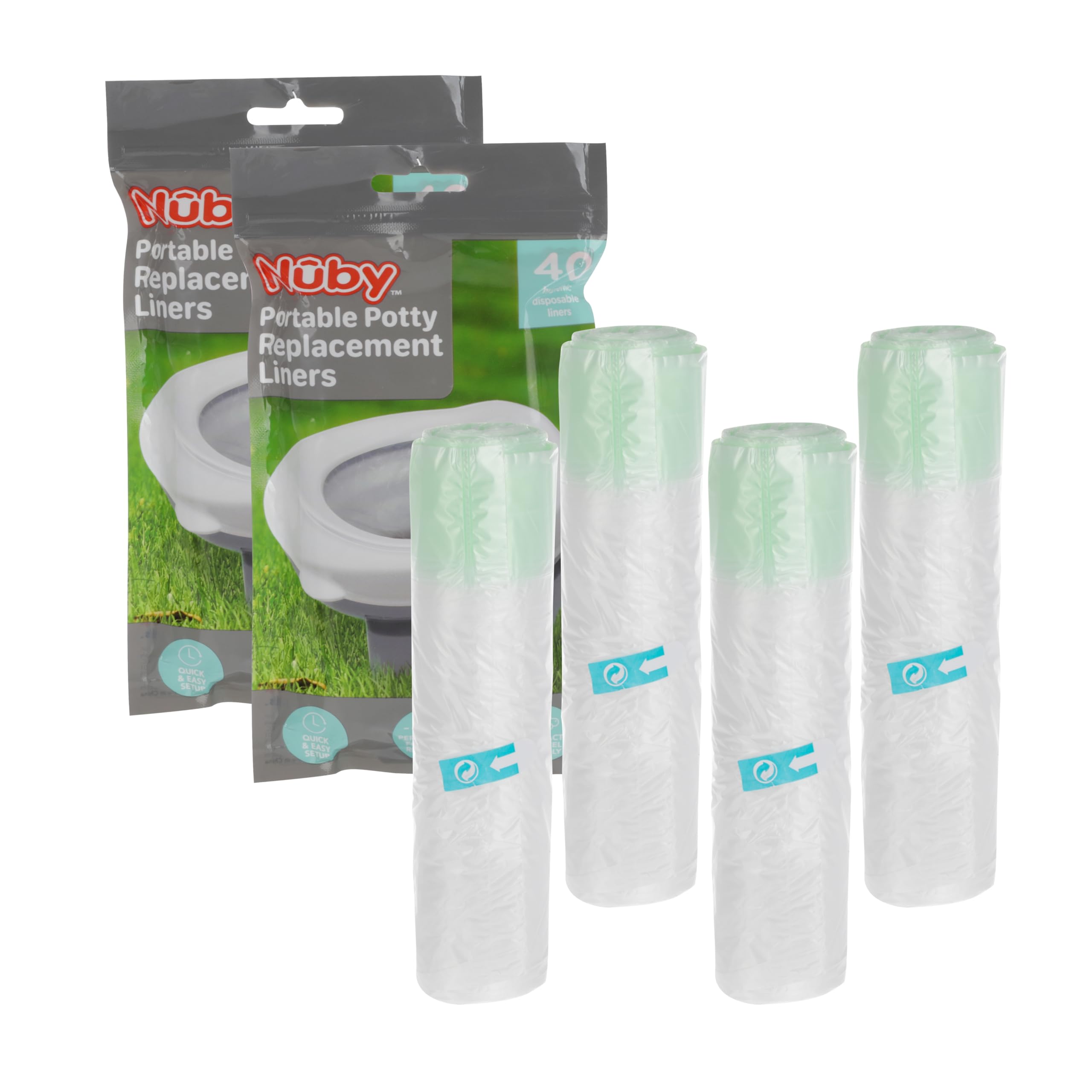 Nuby Lot de 80 sacs jetables hygiéniques de rechange pour pot de propreté
