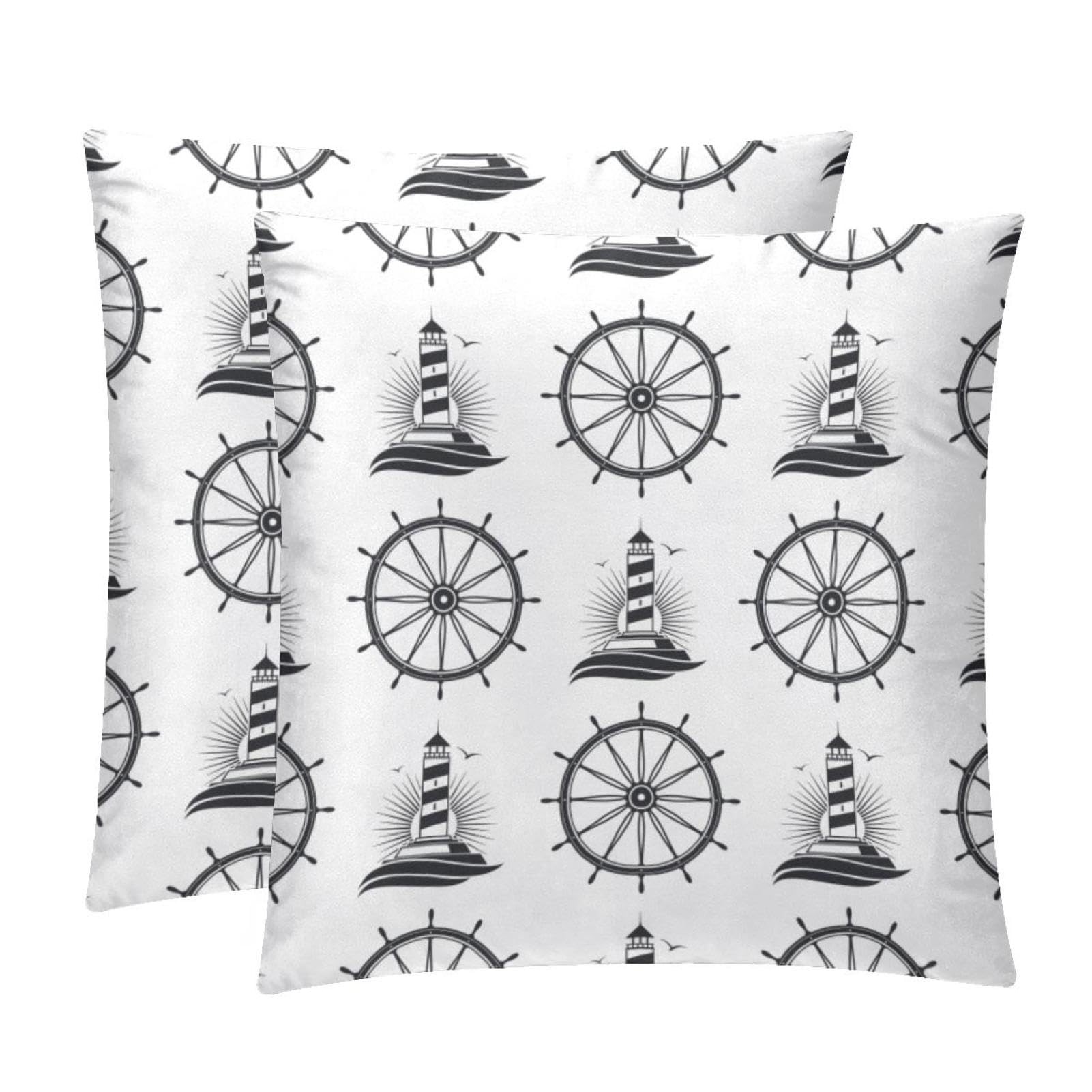 TDGKPZ Lighthouse Throw Pillow Covers 2 Pack Pillowcases Soft Cozy Pillow Cases For Couch Bed Sofa 40x40cm