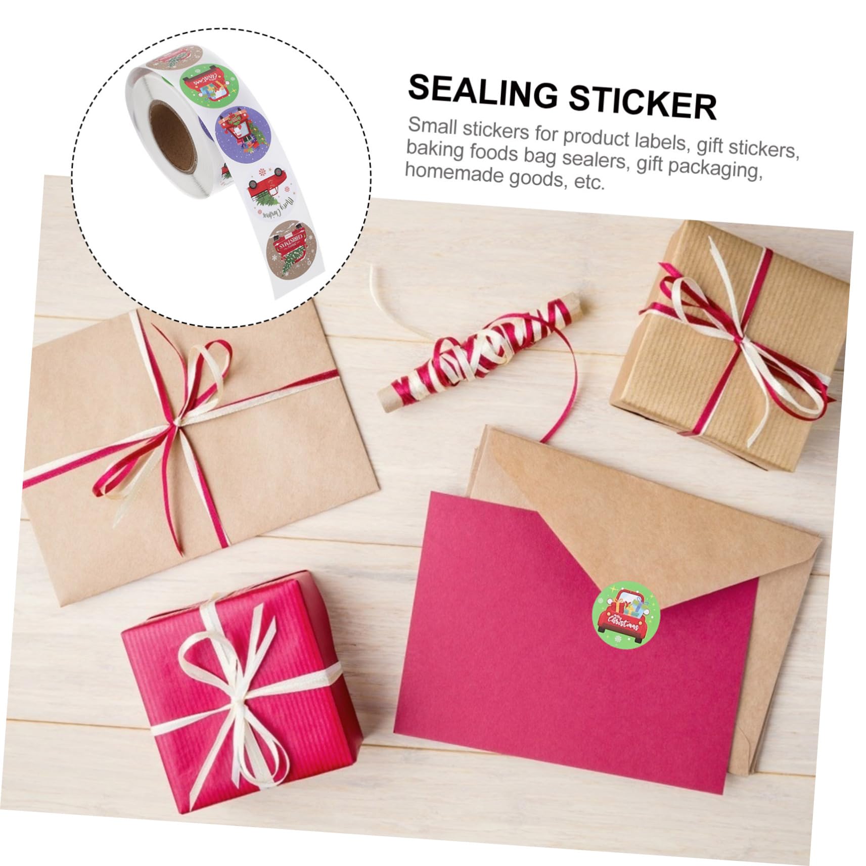 Operitacx 15rotoli Adesivi Decorativi Natalizi Di Sticker Per Chiusura Regali Etichette Versatili Per Pacchetti Buste e Scatole Facili Da Usare e Personalizzare Design Leggero e Portatile