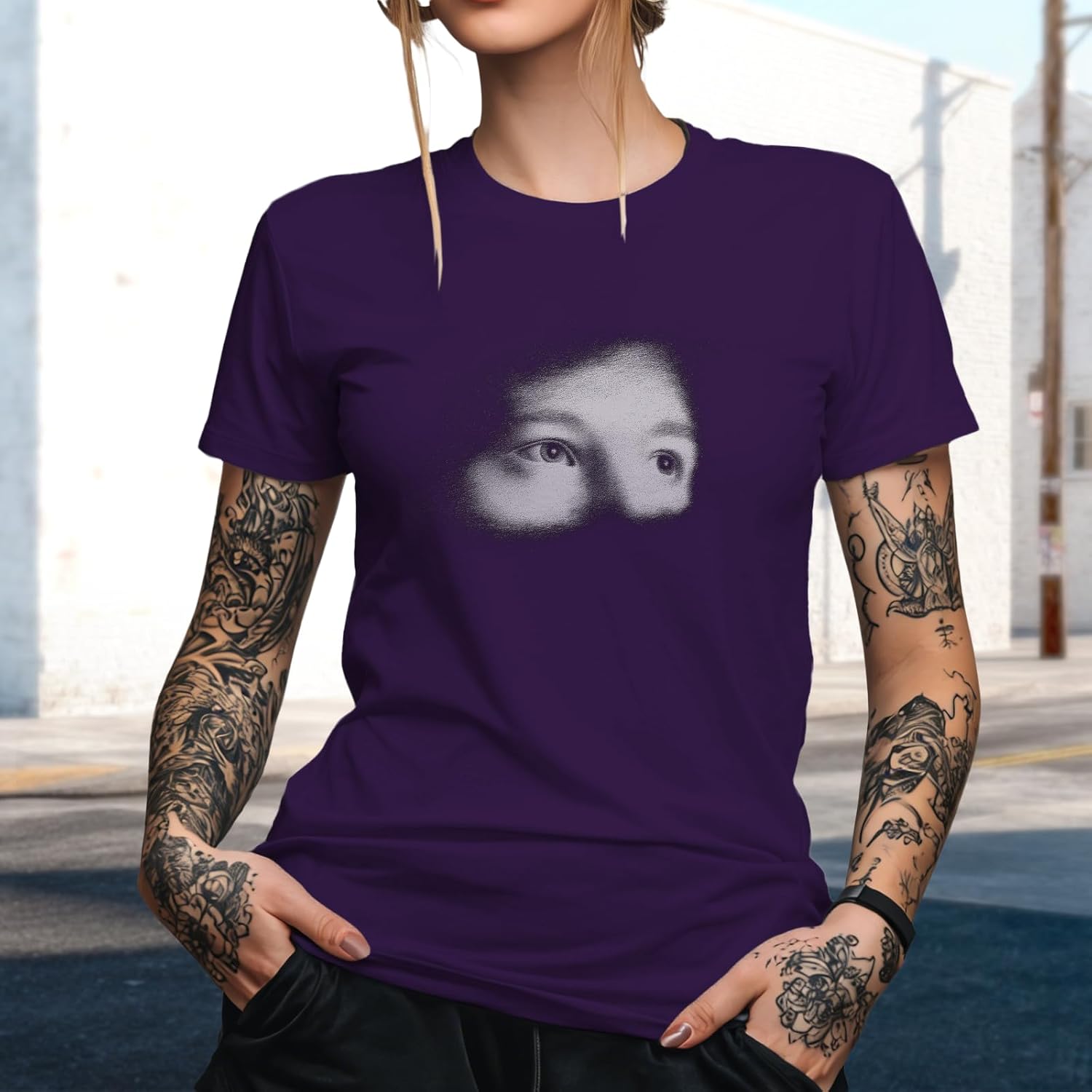 Vacation Tops for Women Solid 100% Cotton Crewneck Plus Size Retro Quick Dry Soft Fashion Outdoor Casual Shirts - Image 2