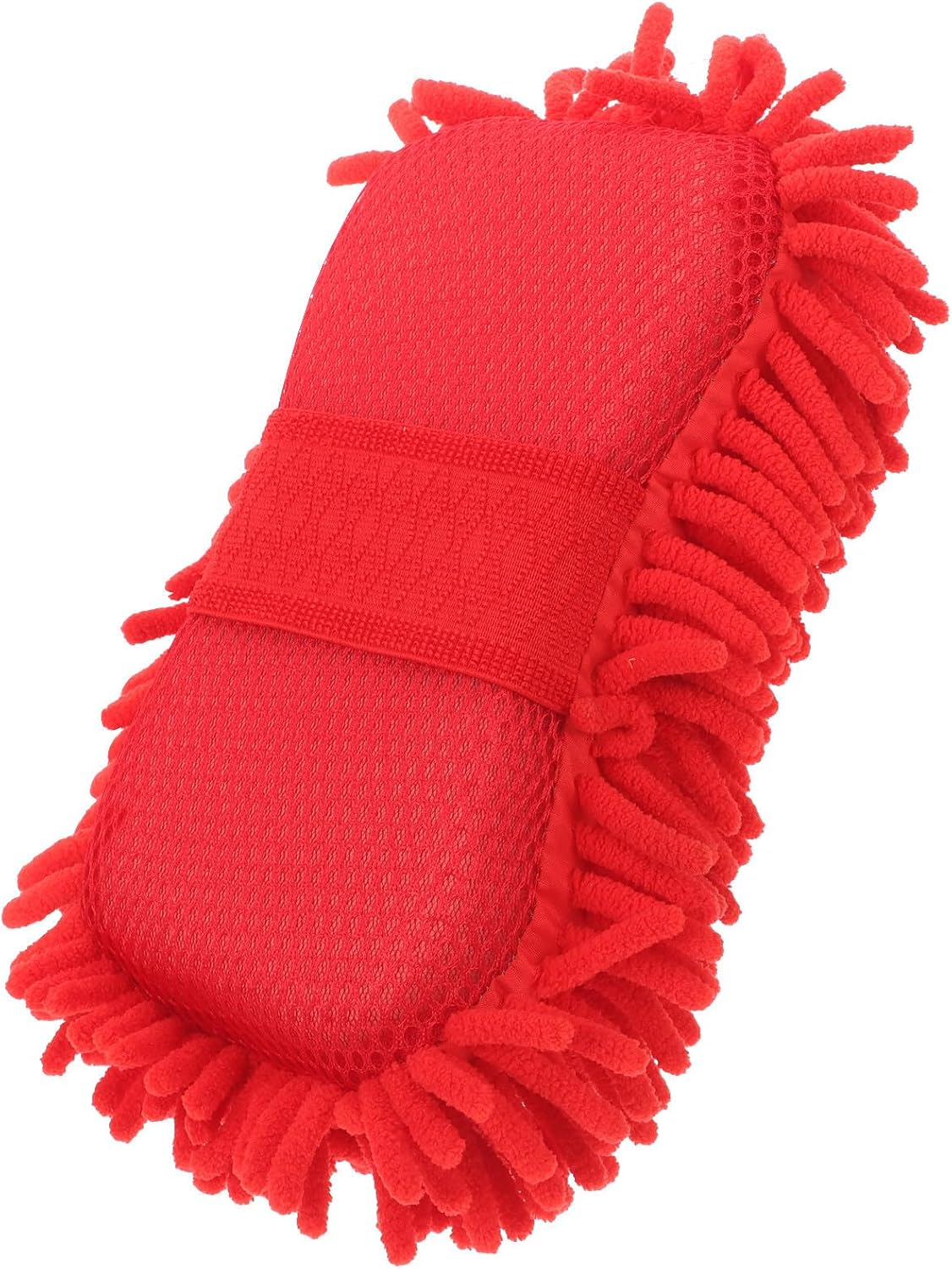 OSALADI Car Cleaning Sponge Wash Mitt with Hand Strap, Polyester Red