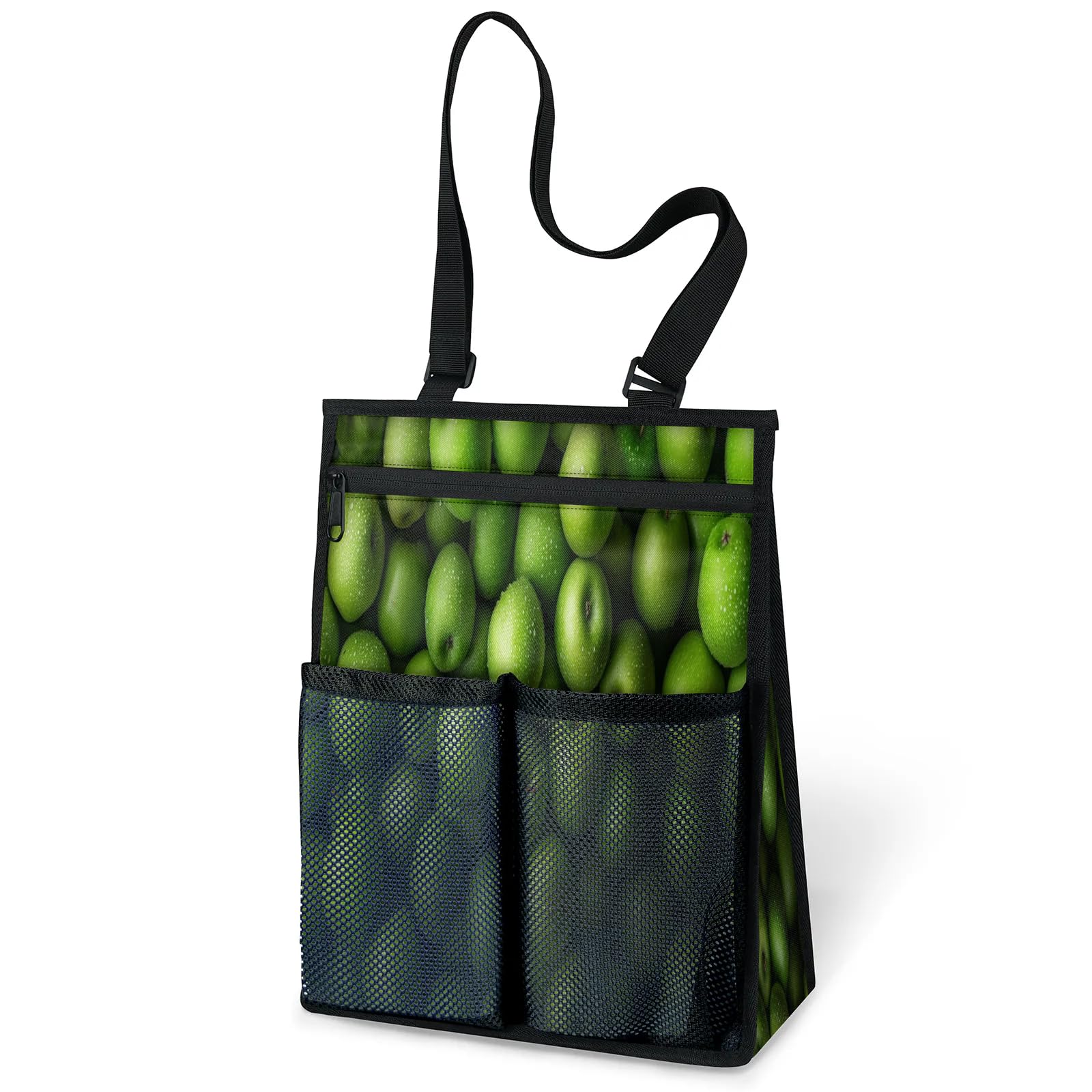 Ourtheme Green Apples Portable Shower Bag for Travel Gym Camp Beach Tote Shower Caddy Bags Hanging Toiletry Organizer