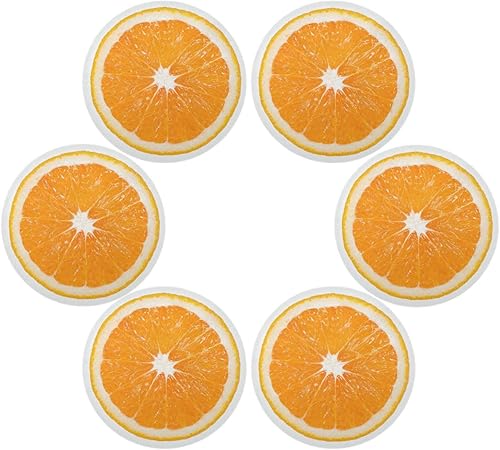 Miniatura 3 de Kigai Juego de 1 manteles individuales redondos con rodajas naranjas, antideslizantes, lavables, resistentes al calor, para cocina, mesa de comedor,