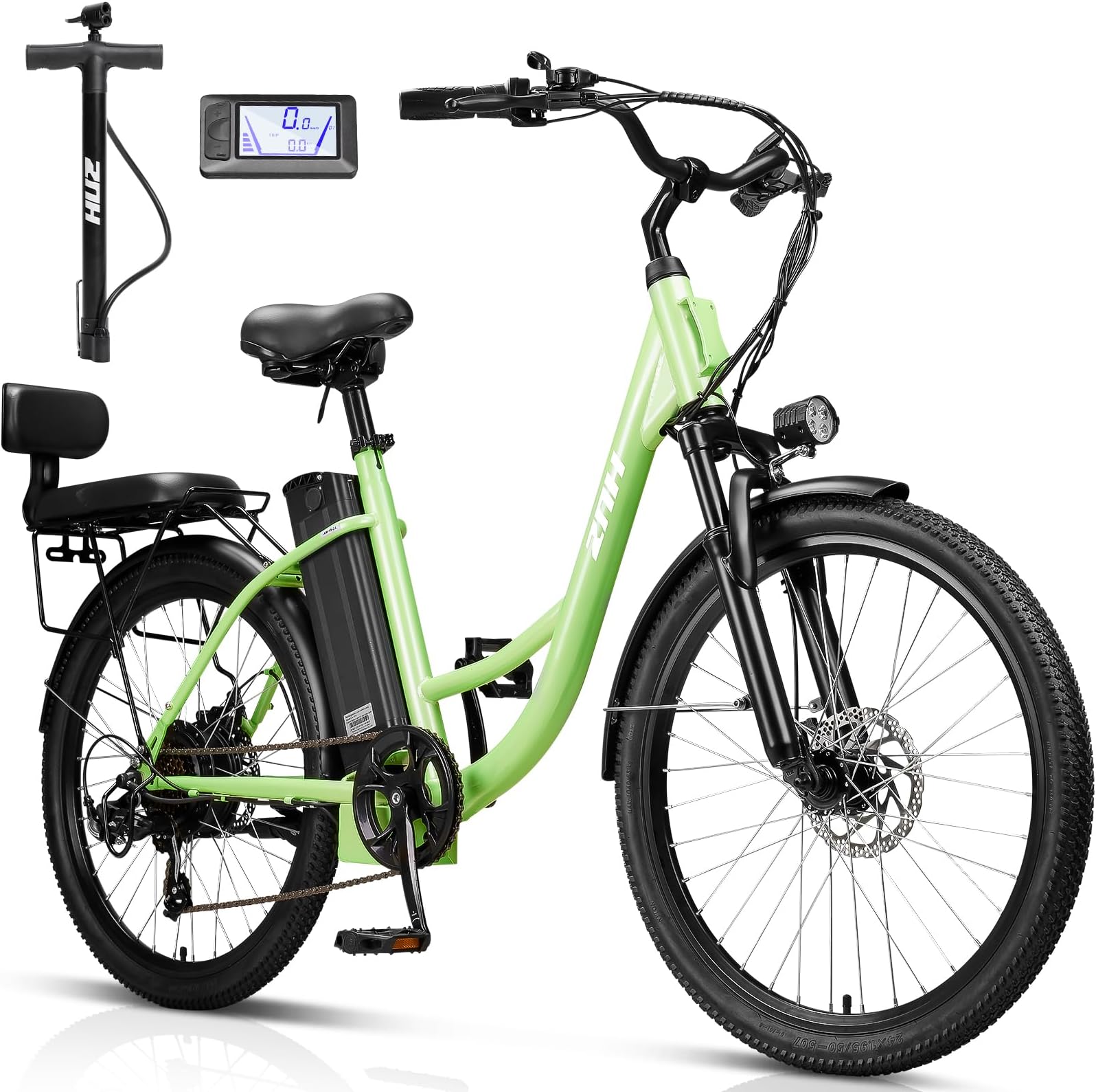 24" Electric Bike for Adults with Peak 1000W Motor & 48V 940.8 Wh Removable Battery, Up to 90Miles 23+ MPH Step Thru Electric Bicycle, Commuter E Bikes with 7-Speed, UL 2849 Certified