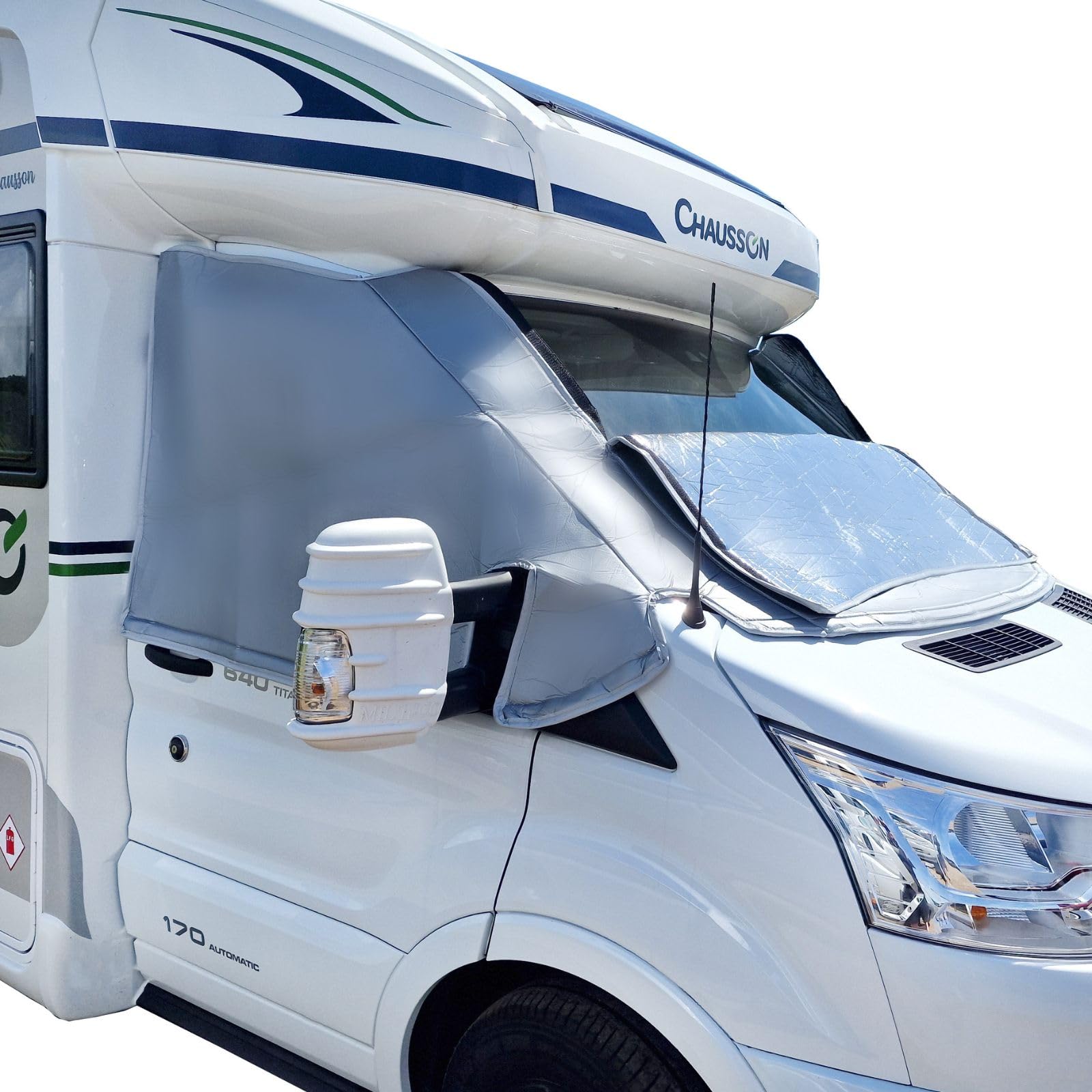 Marvix External Thermal Silver Screen Cover for Ford Transit 2015-2025 Campervan Motorhome MK8 & MK9 Windscreen Cab Premium 8mm Insulation Blackout Blind