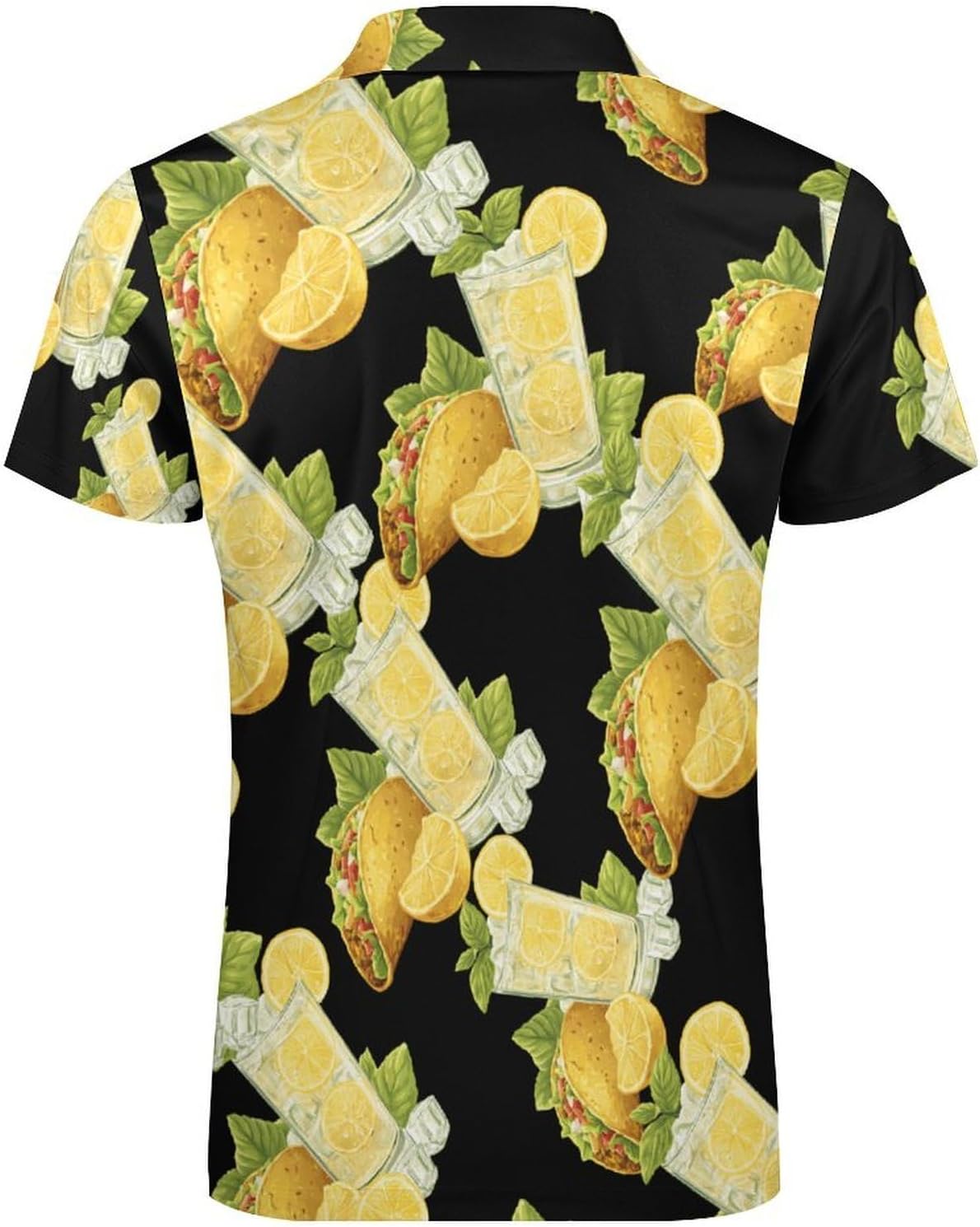 Tacoes Perfect Match Men's Polo Shirts Golf Short Sleeve Tops | Casual Workout,Golf T-Shirt,Zippered Tee,Collared,Print