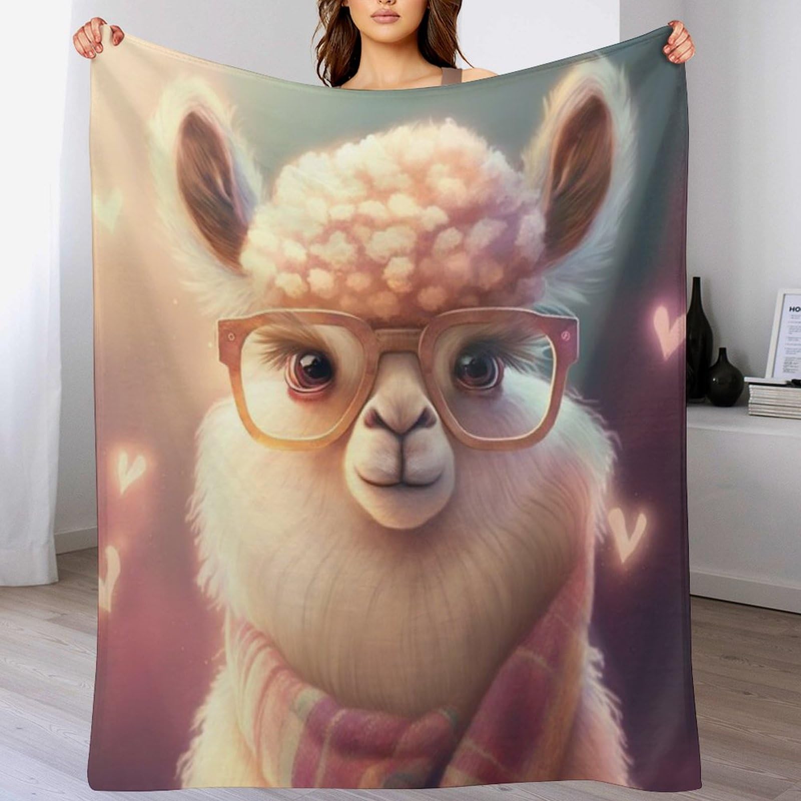 Couverture polaire en peluche alpaga 140x180cm douce et non rejet pour lit et canapé