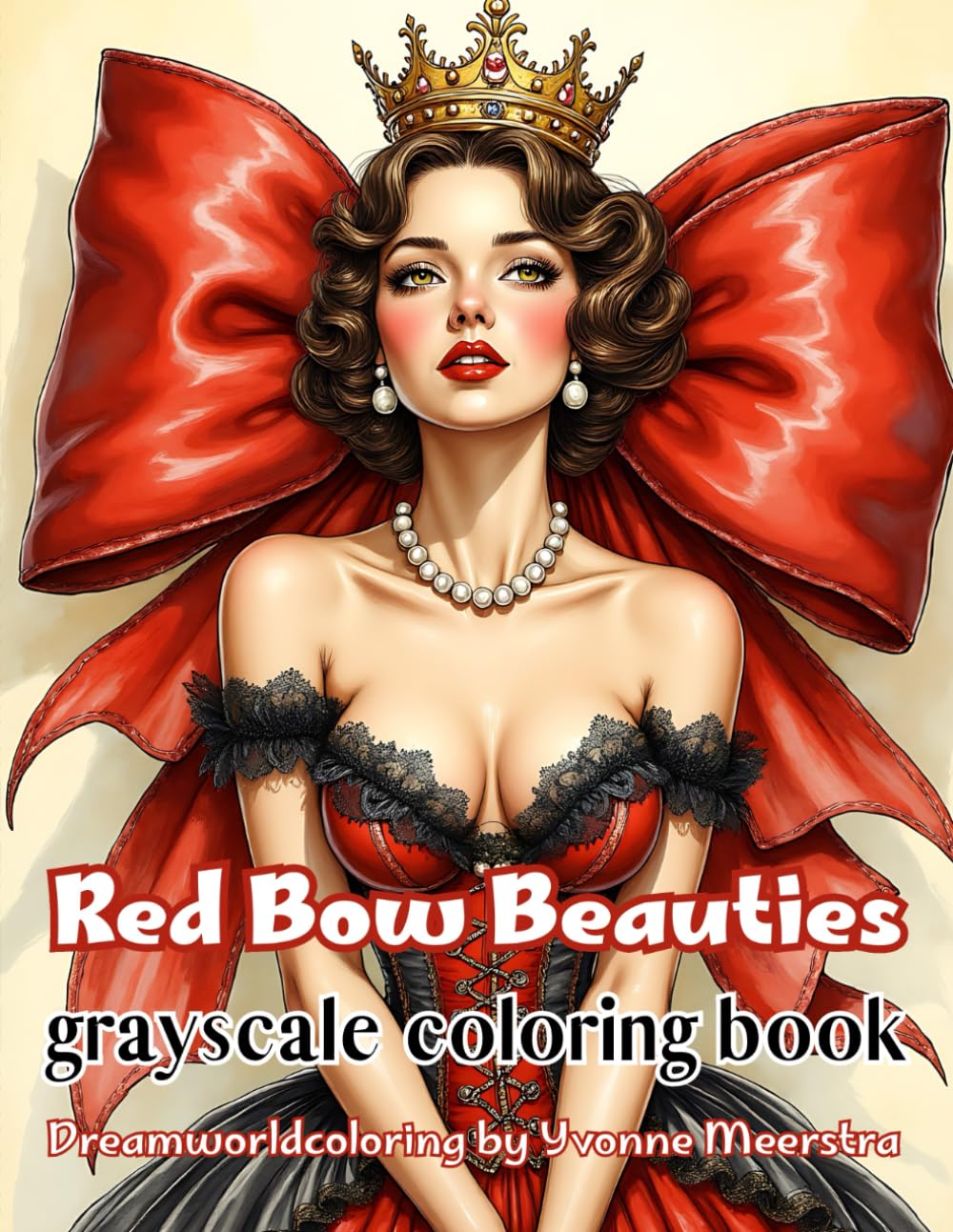 red bow beauties: A Glamorous Dreamworld Coloring Book of 75 Retro-Inspired Fantasy Portraits