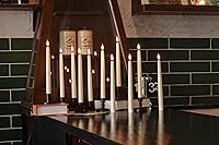 Vista 3 de Vela de Ventana Sin Llama, Cono con Batería LED Temporizada Cálida Mecha 3D Vela de Plástico con Base, Juego de 12 Piezas con Control Remoto de 10