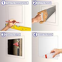 Vista 3 de Panel de acceso para paneles de yeso, 12 x 12 pulgadas, cubierta de orificio de pared, puerta de acceso, panel de acceso de plomería para paneles
