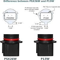 Vista 6 de PHINLION Focos LED Superbrillantes 3014 72-SMD P13W 12277 SH23W 6000K Color Blanco Xenón para Luces de Marcha Diurna de Camaro 2010 2011, Juego de 2