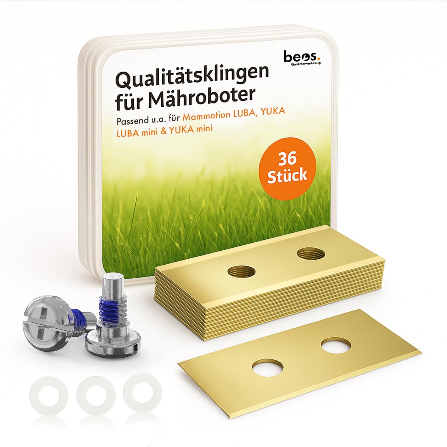 BEOS Lame Ricambio Per Robot Tosaerba Mammotion - Titanio, 24 Pezzi Con Viti - Foto 4