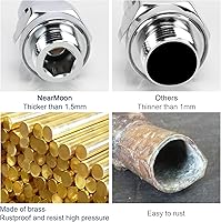 Vista 6 de NearMoon Adaptador de bola giratoria para cabezal de ducha, conector de ducha de latón macizo, junta esférica, componente de extensión universal