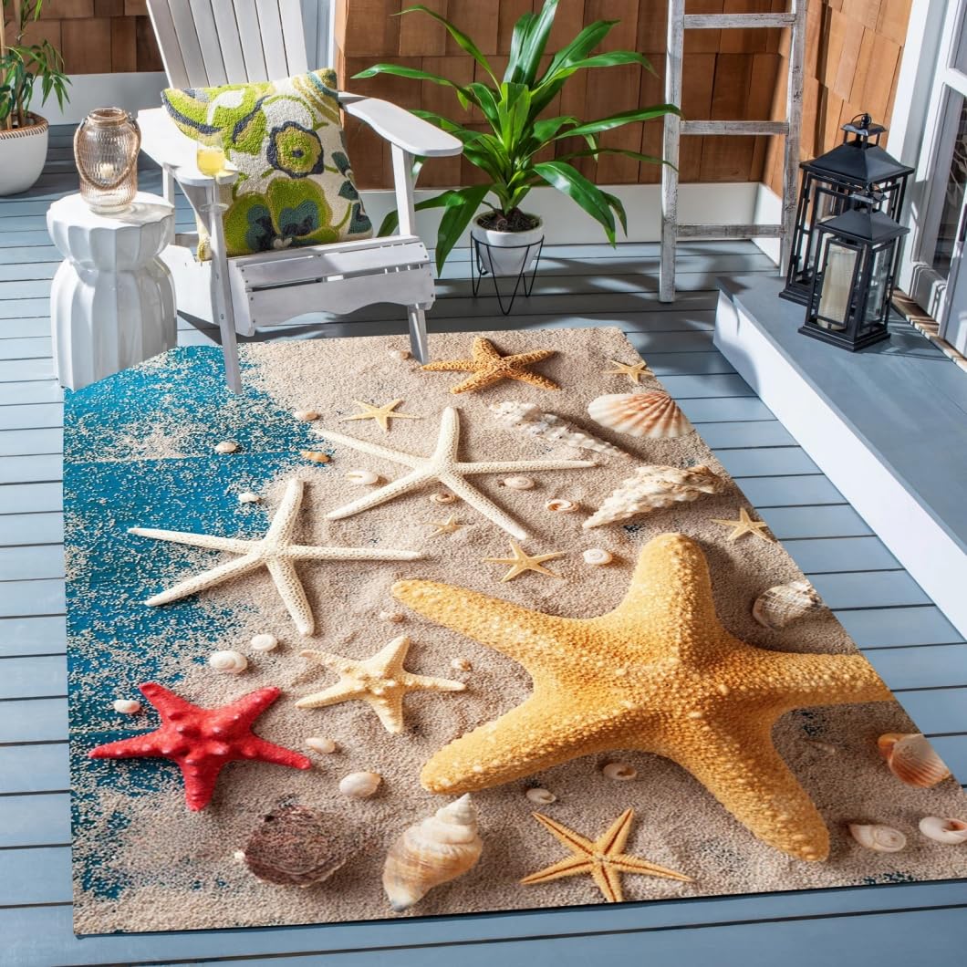 Amazon.com: 3D Ocean Beach Coastal Indoor Outdoor Decor Area Rug