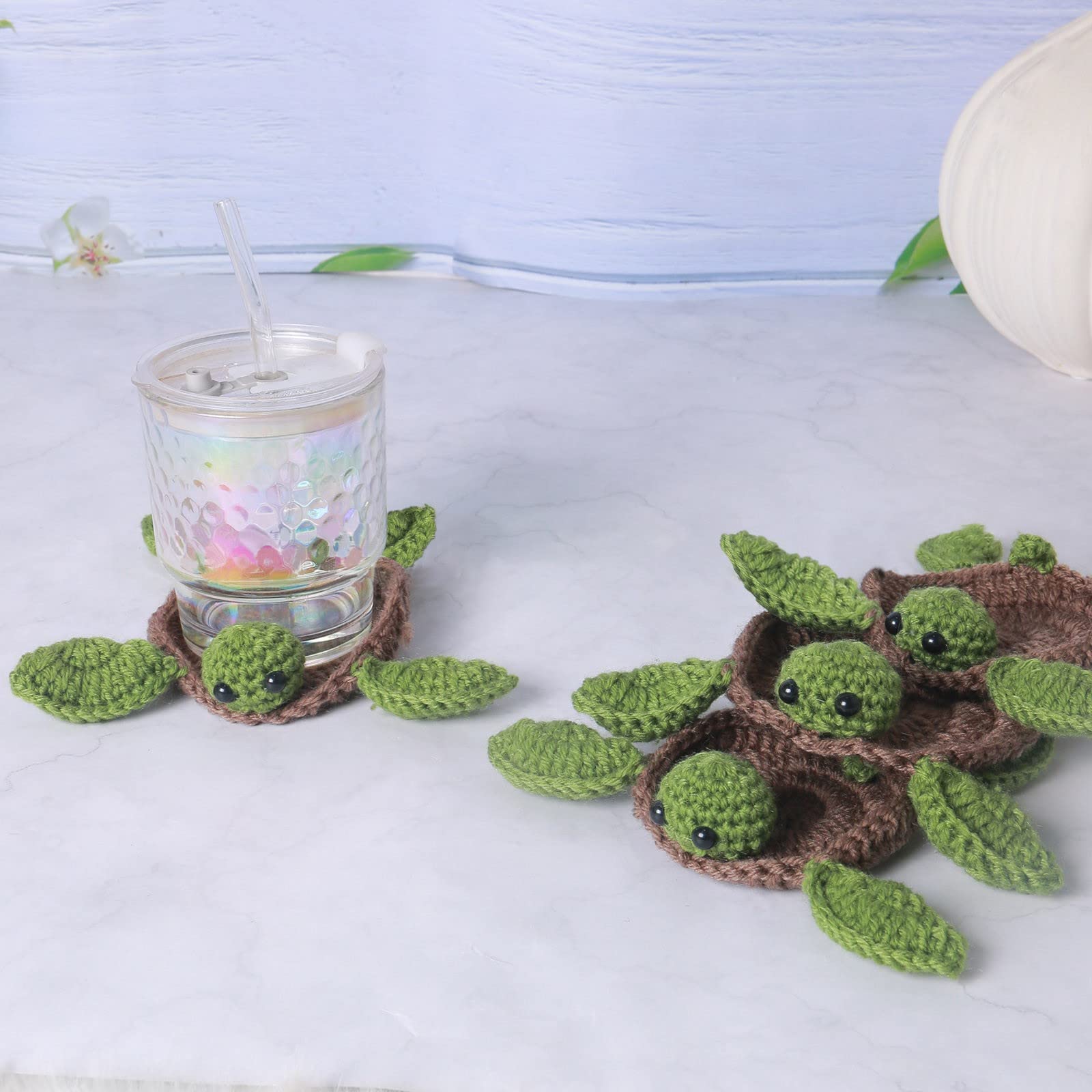 Dessous de verre au crochet en forme de voiture de fruits : décoration automobile en coton faite main - France