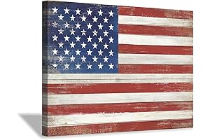 Patriotic American Flag Canvas Wall Art for Living Room Decoration