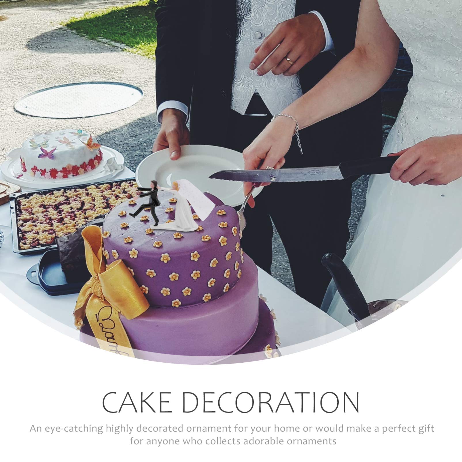 Cabilock 2 Pezzi Decorazione Torta Resina con Cake Topper per per Feste e Matrimonio Ornamentale e Decorativo per Dessert