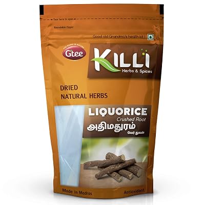 KILLI Liquorice | Adhimadhuram | Mulethi | Irattimadhuram | Yashtimadhu Root Crushed, 100g