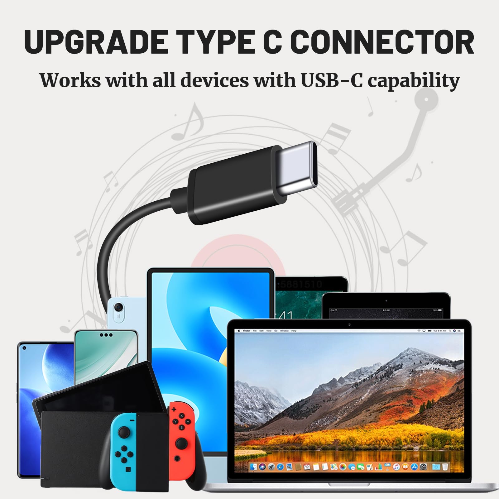 Auriculares USB-C a granel, paquete de 20 adecuados para aula, escuela, niños y adolescentes, auriculares USB tipo C compatibles con almohadilla y teléfonos inteligentes (negro)