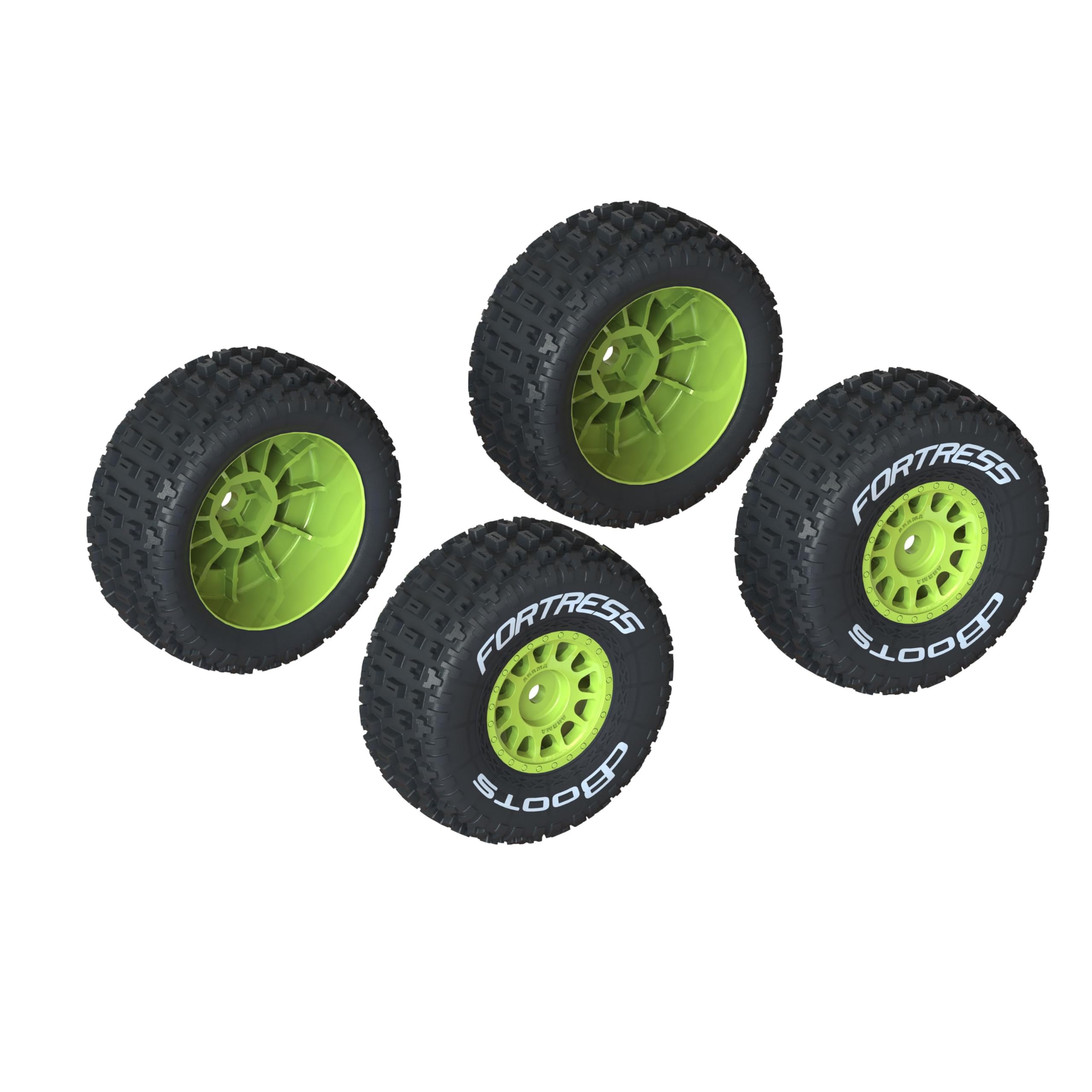 ARRMA dBoots 'Fortress' Tire Set Glued (Yellow) (2 Pairs), ARA550115