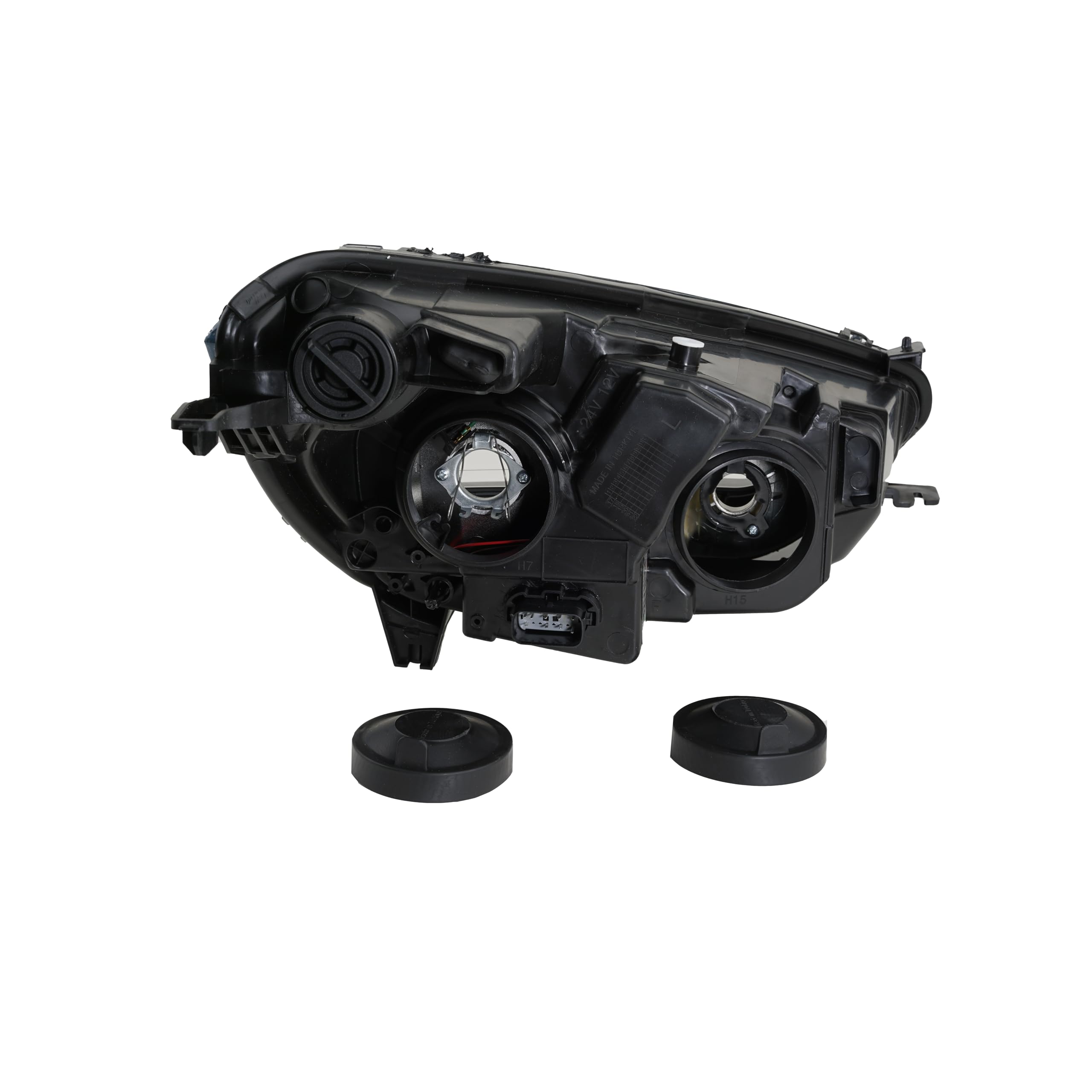 Johns Zestaw reflektorów z laserem Nightbreaker, do Ford Transit Courier, światła LED do jazdy dziennej, czarne, lewe i prawe H7/H15/LED, od 04/18, certyfikat typu E