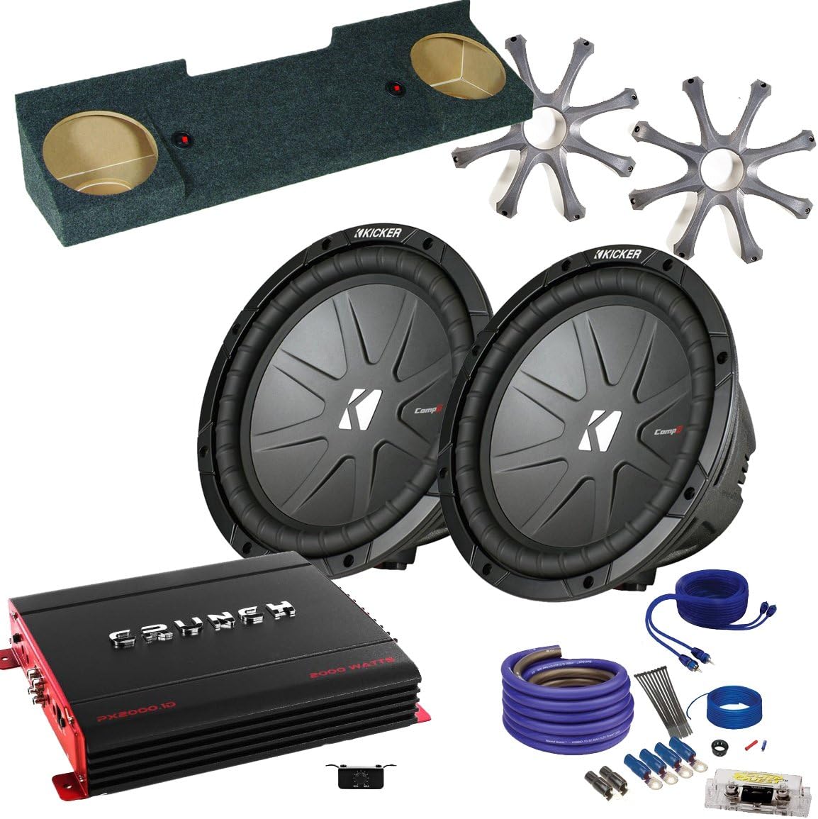Kicker Chevrolet Silverado 8898 CWR102 10" Truck Bundle with DUBA1100D