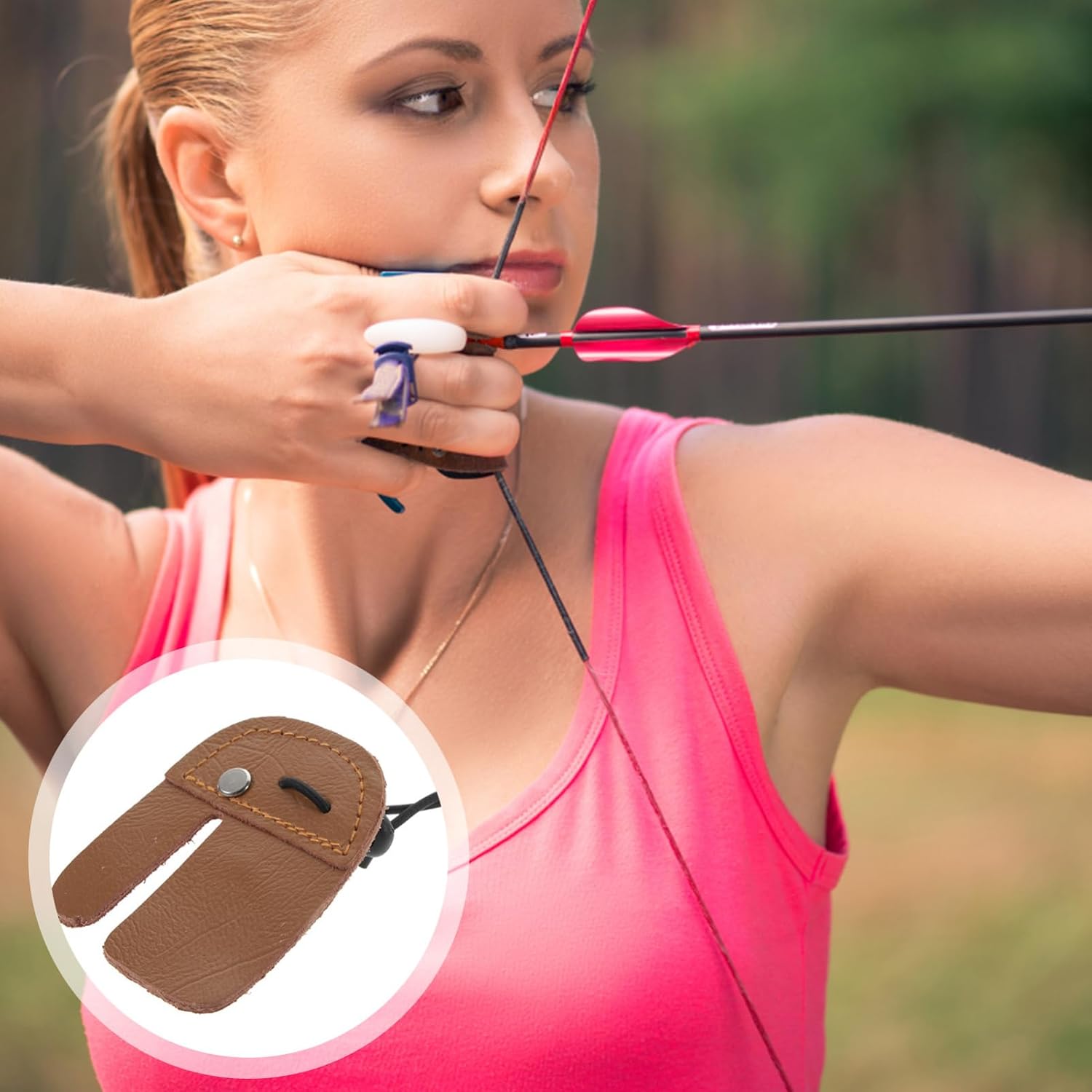 Archery Hunting Finger Tab Cow Finger Tab Protective Gear Archery Protector