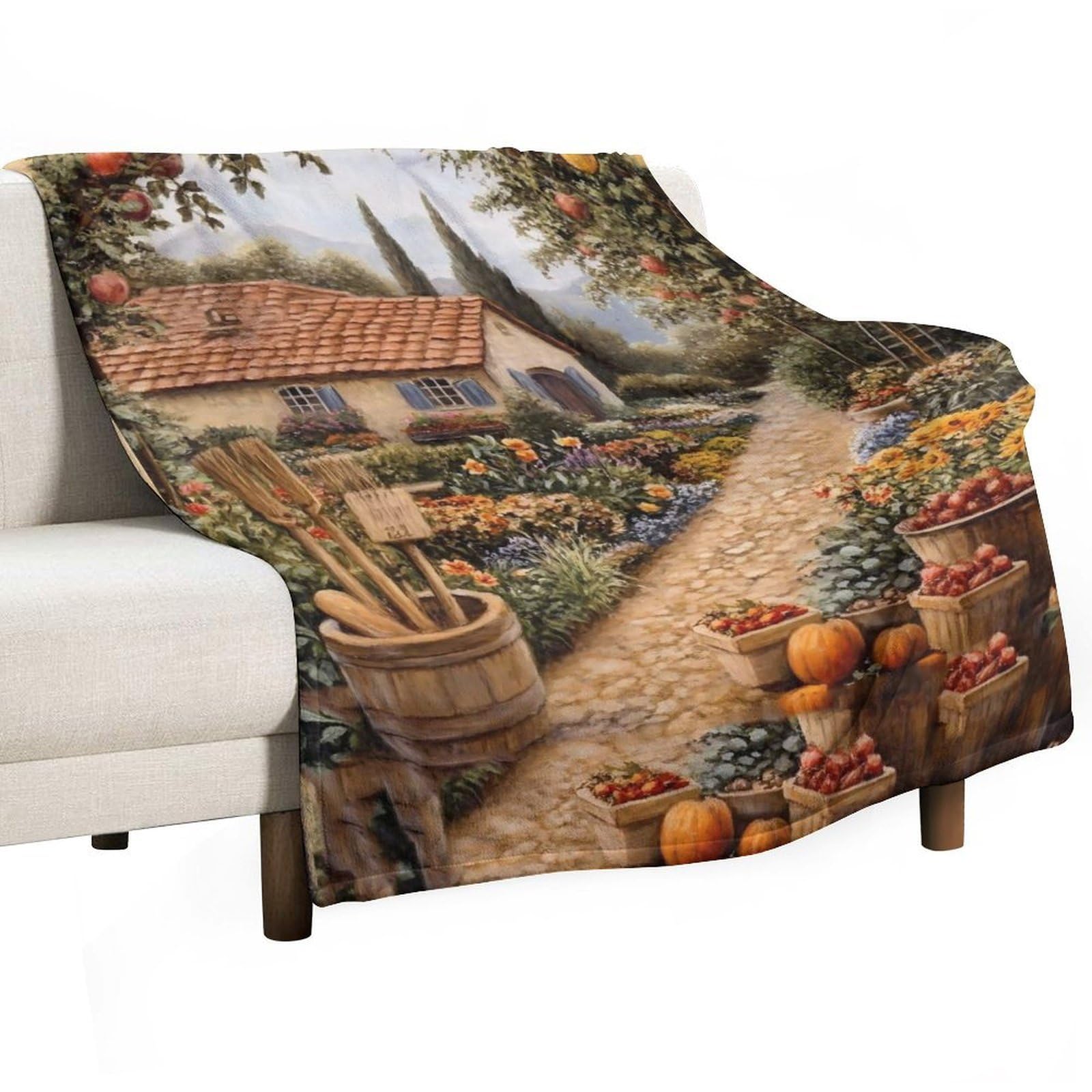 YHGSREUOH Country Garden (2) Flannel Blankets Fleece Soft Throw Lightweight Plush Gifts for Couch, Bed, Cozy Sofa Plush, Chair, Lovers 138x175cm(55x70in)