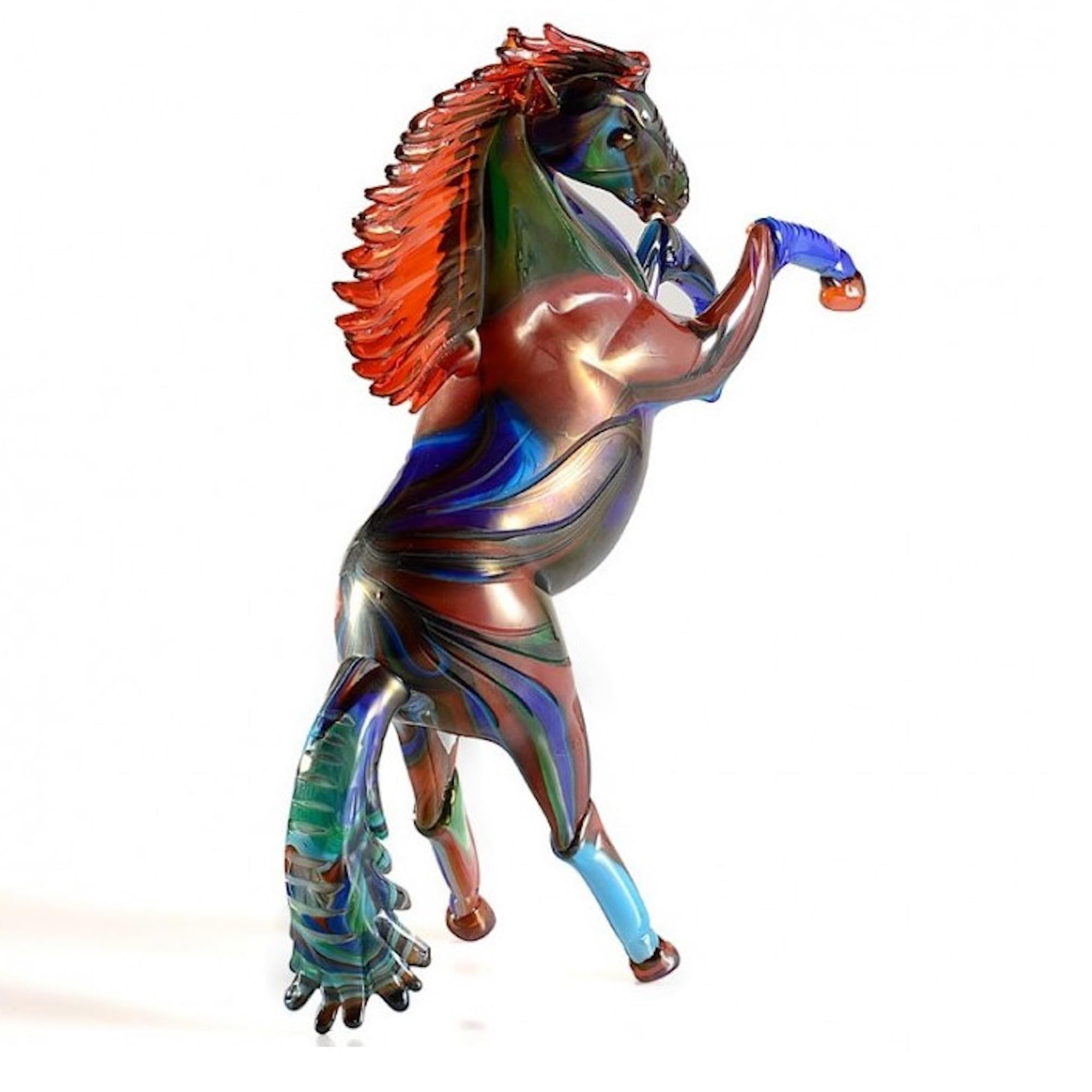 YourMurano - Escultura de caballo de cristal de Murano, obra de arte de cristal hecha en Italia para decoración del hogar, figura de animal de lujo hecha a mano, marca de origen garantizada