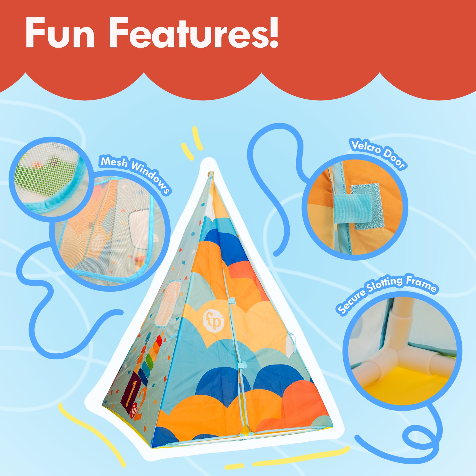 Fisher-Price Tee-Pee Play Tent for Toddlers - Image 2