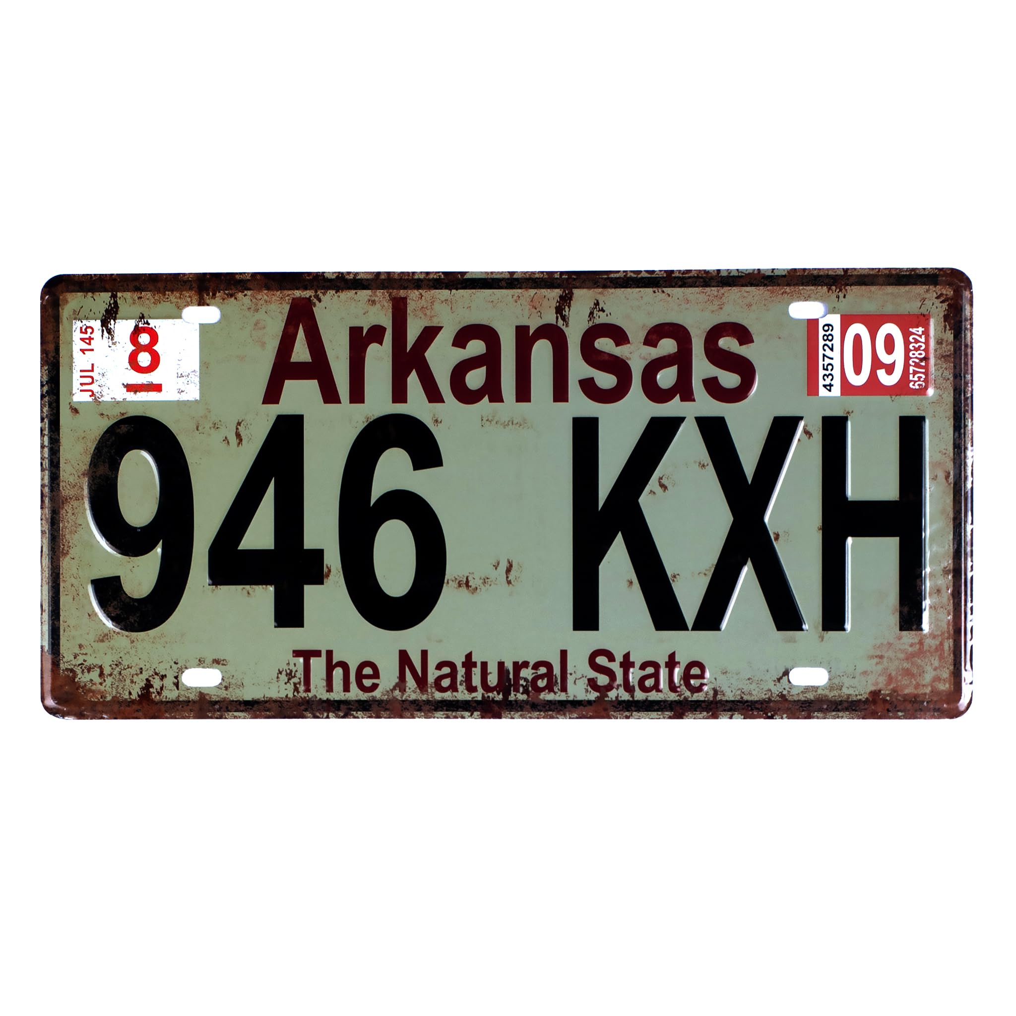 Eazywagon "Arkansas - 946 KXH" Vintage Retro Metal Signs - License Wall Plate, Car Tag - Ideal for Cafe, Restaurant, Shop, Home, Hotel, Club, Office, Living Area - Design Plaque