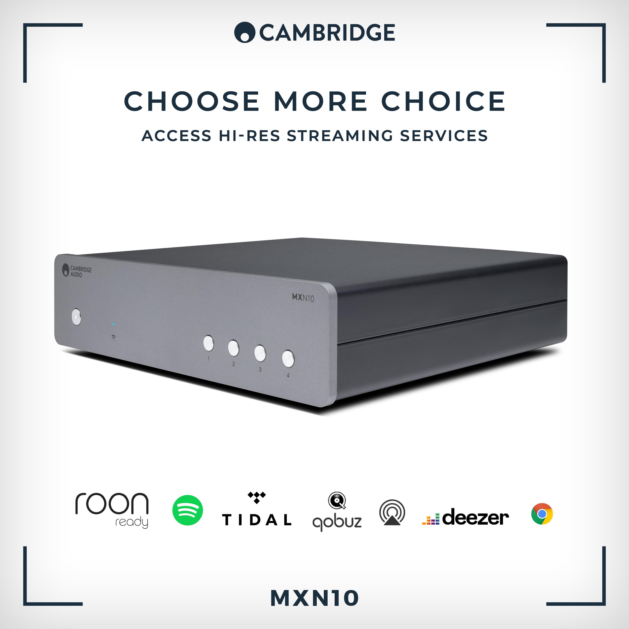 Cambridge Audio MXN 10 - Kompakter, separater, hochauflösender WiFi-Netzwerk-Audioplayer und -Streamer mit Bluetooth 5.0, Internetradio und ESS Sabre DAC - Lunar Grey