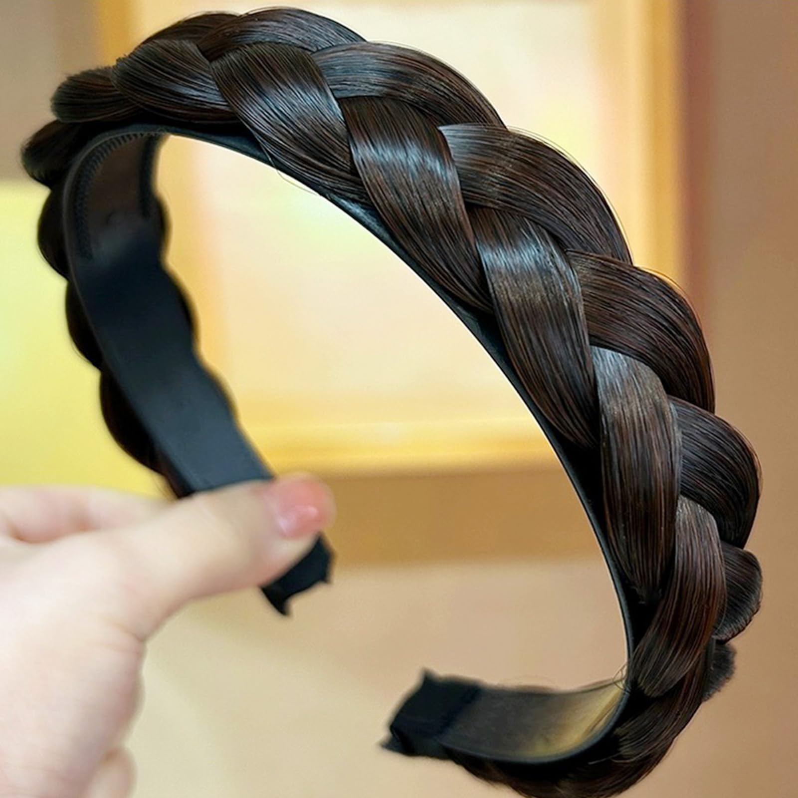 Synthetic Braided Hair Headband - 3 Strands Stretchy Plaited Hairpiece Amazon.com : Hairro Synthetic Braided Hairpiece - 3 Strands  main image 2