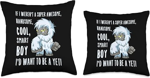 Miniatura 3 de The Best YETI Gift IDEAS Funny Yeti Boy Lover Kids cita Abominable muñeco de nieve almohada de 17.7 x 17.7in, multicolor