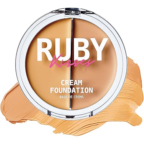 Ruby Kisses 3D Face Creator Cream Foundation & Concealer, 12 Hours Long Lasting, Medium to Full Coverage, Non-Greasy, Ideal for Makeup & Contour Palette (Level 3)