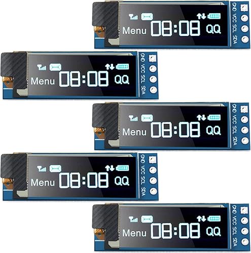 Miniatura 8 de Módulo de pantalla I2C de 0.91 pulgadas I2C OLED Módulo de pantalla I2C OLED Controlador de pantalla DC 3.3V  5V (color de pantalla blanca)