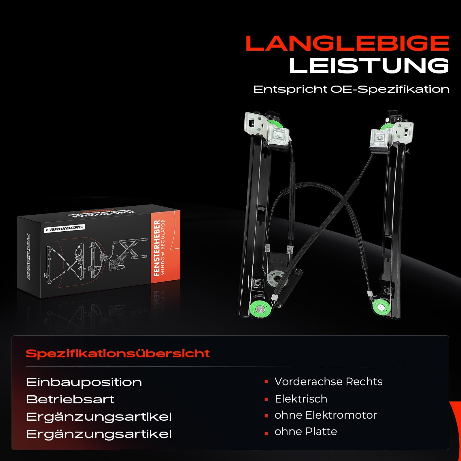 Frankberg Fensterheber Vorne Rechts Kompatibel mit Altea 5P1 Altea XL 5P5 5P8 Toledo III 5P2 MPV 1.2L-2.0L 2004-2019 5P0837462