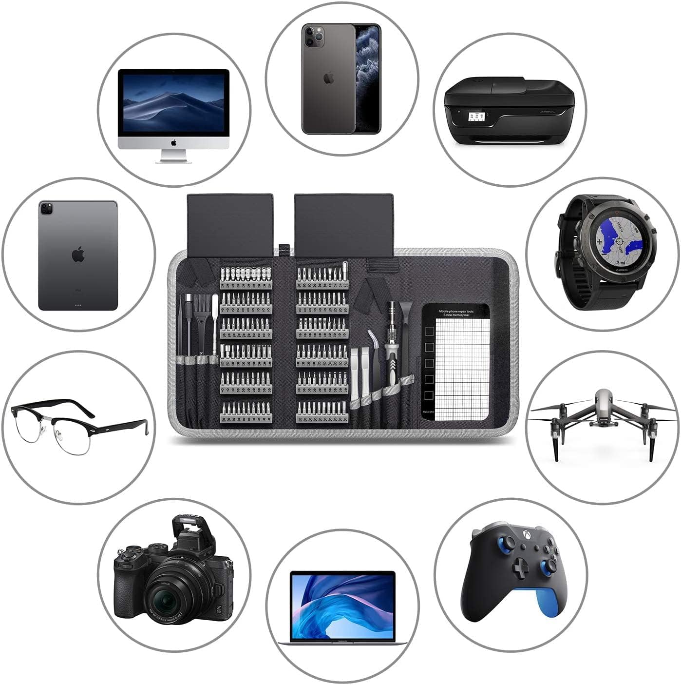 Precision Screwdriver Set, Unamela 139 in 1 Computer Repair Tool Kit with 120 Bits, Magnetic Electronic Screwdriver Kit Compatible for Laptop, PC, MacBook, iPhone, Tablet, PS4, Xbox, Game Console