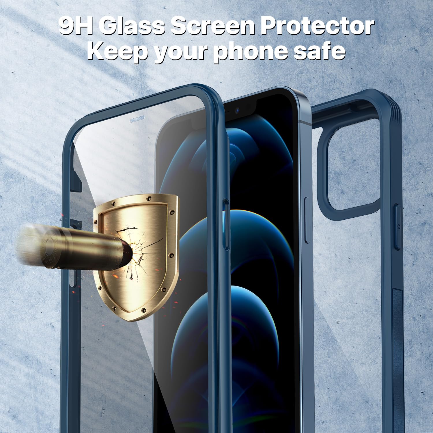 CENHUFO Compatible with iPhone 12 Pro Max Case Built-in Privacy Screen Protector with Camera Lens Protector - Image 4