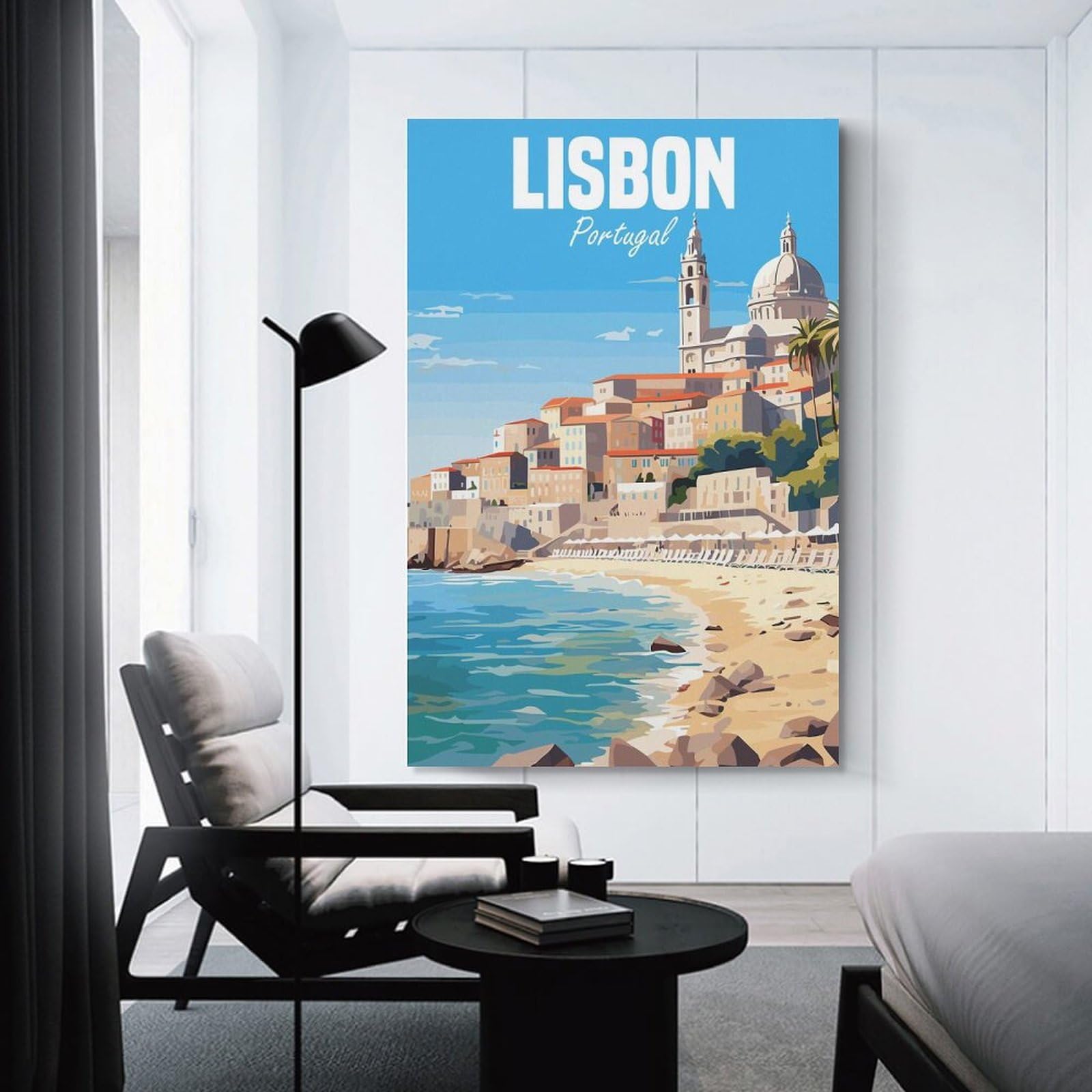 Junmoney Decorative Canvas Print Lisbon Portugal, 24x36inch(60x90cm), for New Homes, Bedrooms Or Workspaces, A Wall Art Gift for Fresh Interiors