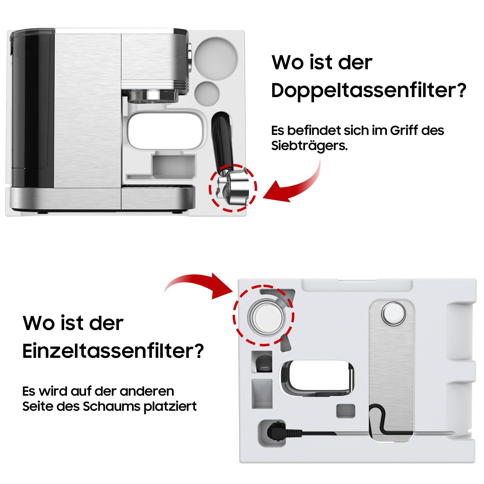 iceagle Espresso Siebträgermaschine 20-Bar Italienischer Pumpe | 1350W Espressomaschine Edelstahl mit Milchaufschäumer, Kaffeemaschine für Cappuccinoo, Touchscreen mit Druckanzeige, 1.3L Wassertank