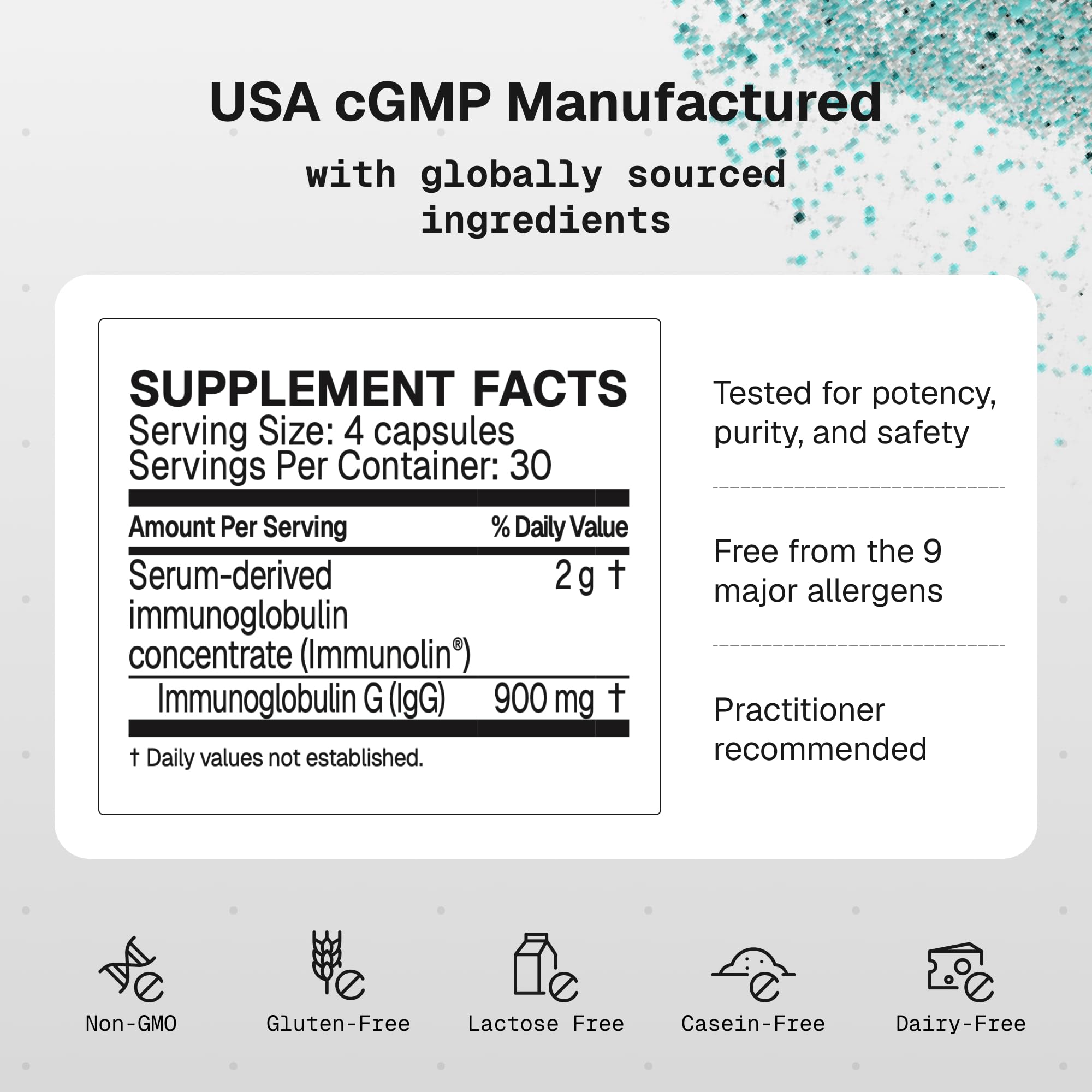 Microbiome Labs Mega IgG2000 Capsules - Dairy Free Bovine Colostrum Supplement Alternative - Immunoglobulin Supplement from Bovine Serum to Support Digestive Health (120 Capsules) — Amazon image 7