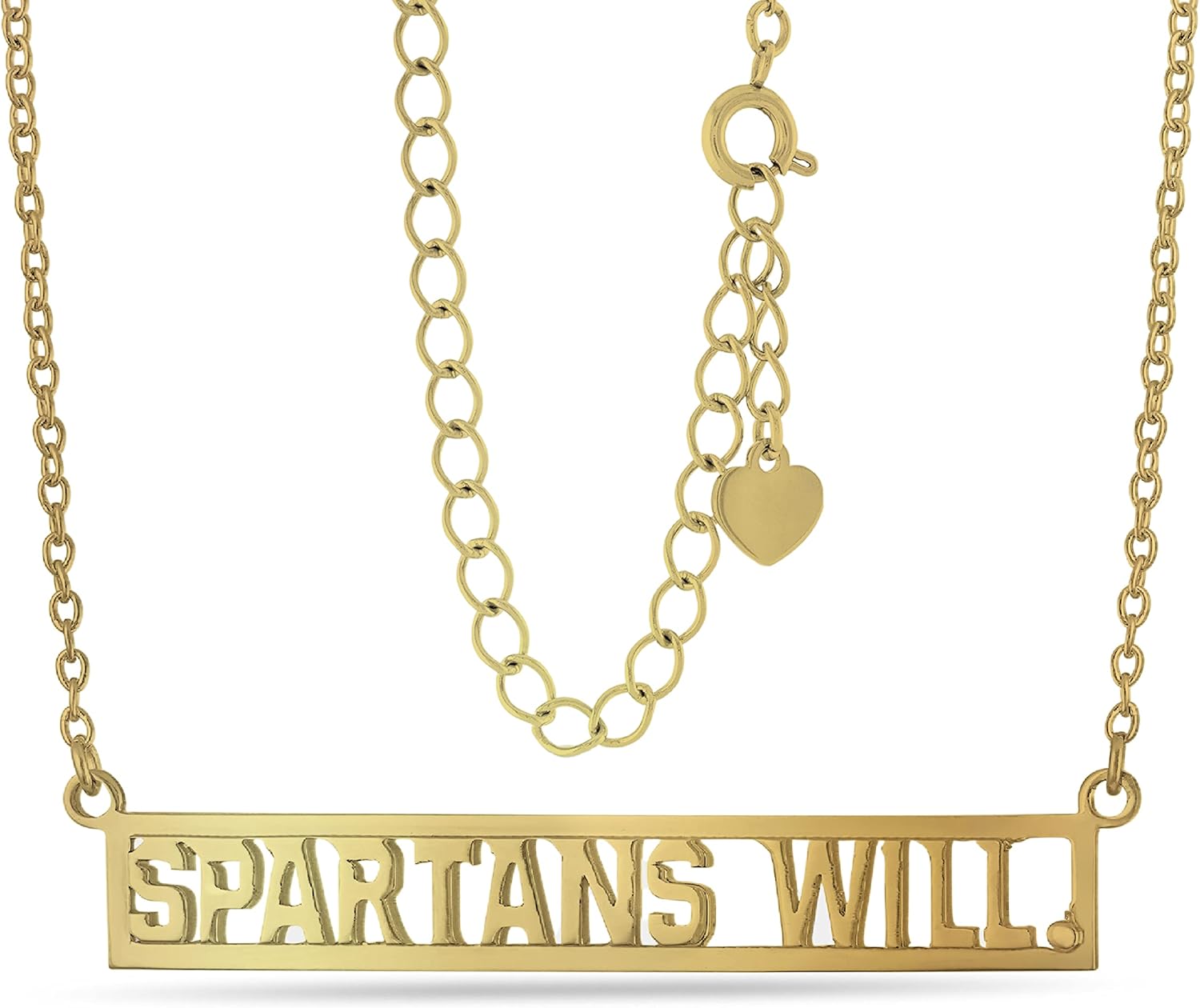 Stone Armory Michigan State Gifts - 18K Gold Plated SPARTANS WILL. Necklace - Hypoallergenic and Adjustable 16-20in - Michigan State Spartans Jewelry