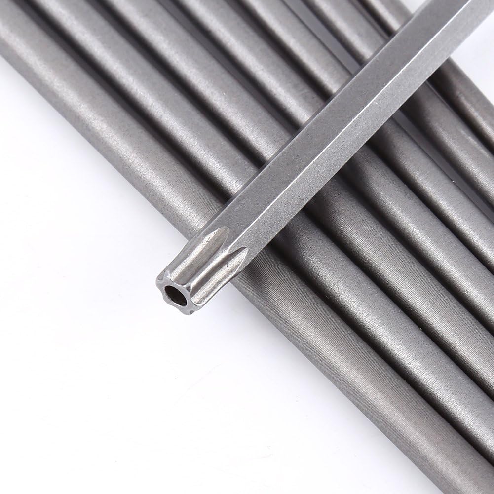 8Pcs Security Bit Set, 1/4 Inch Hex Shank Screwdriver Bit Set, 6 Inch Length Security Bits, S2 Steel Star Head Screwdriver Magnetic Tools T8 T10 T15 T20 T25 T27 T30 T40