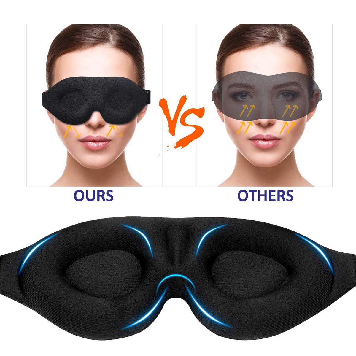 Masque De Sommeil Pour Homme Femme 3D Masque De Nuit Avec Sangle Masque De Sommeil Pour Homme Femme 3D Masque De Nuit Avec Sangle