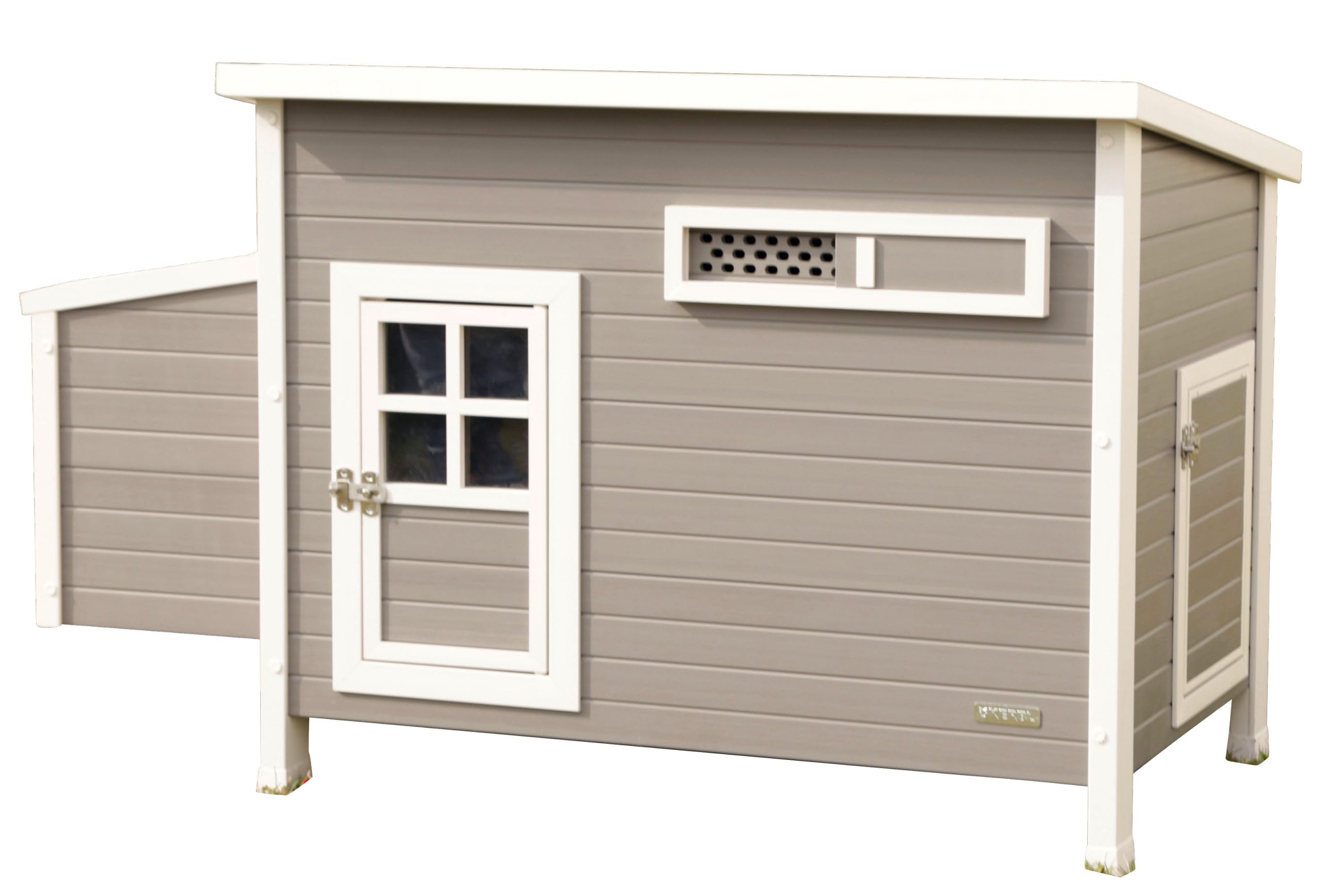 Kerbl Hobbyfarming Eco Establo de plástico para gallinas, conejera para Pollos, 137x73x83cm, Resistente a la Intemperie, Material sostenible, fácil de Limpiar, Duradera