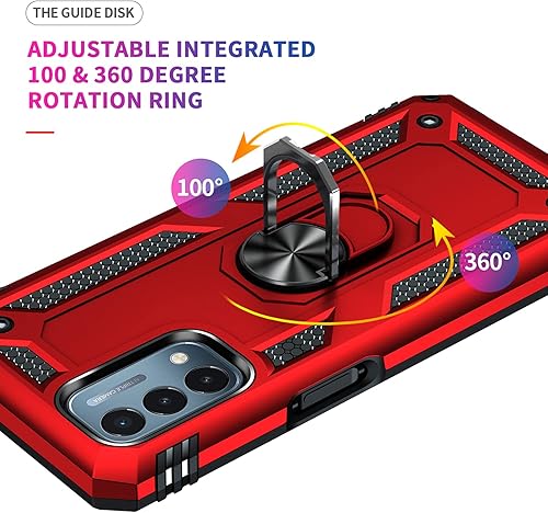 Miniatura 6 de Dionsibei Carcasa de grado militar para Oneplus Nord N200 5G, anillo giratorio de metal 360, soporte de soporte, armadura resistente a prueba