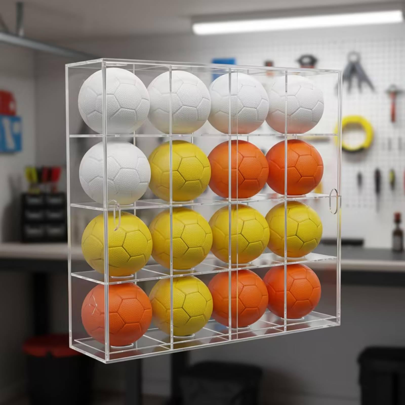 Baoblaze Vitrina para Pelotas de Golf Caja Expositora Soporte Organizador Estante Fabricada en Acrílico Transparente con Panel Frontal Deslizante Adecuada para , 9 Rejillas