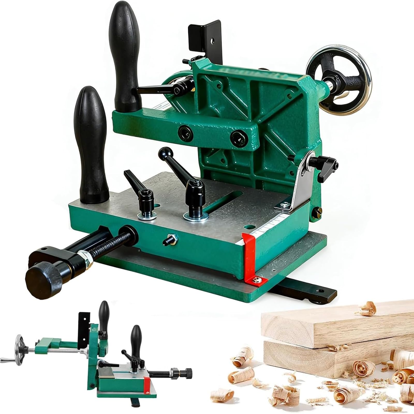NGARY Máquina para Espigar Madera, Sujeción Máxima De 82,5 Mm Y Corte Multiángulo, Plantilla De Precisión para Espigar con Sierra De Cinta, Compatible con Ranuras En T De 19,05 Mm, para Mortajas