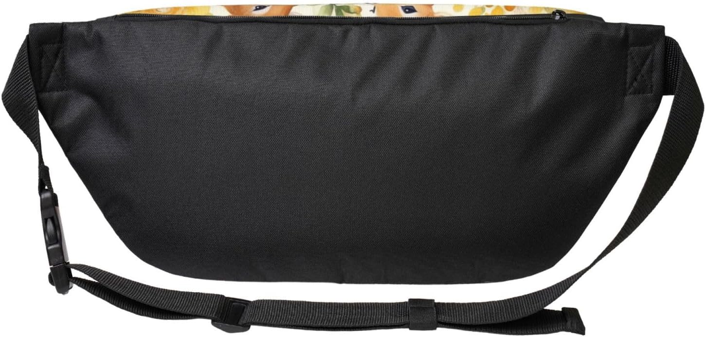 Fanny Pack for Men Women Yellow and White Animals Belt Bag with Adjustable Strap Fashion Waist Bag Waist Pack for Travel